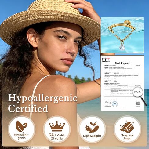 SPORCLO Hidden Helix Jewelry Flat Back Stud Earrings for Women Hypoallergenic Surgical Stainless Steel 16 Gauge Dangle Earring Internal Thread Earlobe Piercing Jewelry Gift 14K Gold Plated in Saudi Arabia