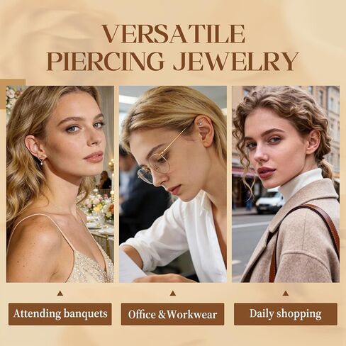 SPORCLO Hidden Helix Jewelry Flat Back Stud Earrings for Women Hypoallergenic Surgical Stainless Steel 16 Gauge Dangle Earring Internal Thread Earlobe Piercing Jewelry Gift 14K Gold Plated in Saudi Arabia