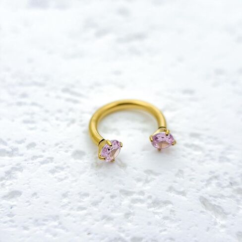 حدوة الحصان الأنف الدائري 16G الذهب الحاجز خواتم الفولاذ المقاوم للصدأ الوردي تشيكوسلوفاكيا الحاجز مجوهرات مزدوجة جوهرة حدوة الحصان مع استبدال الكرات المنتزع أداة الأنف الشفاه خواتم هوب Labret مجوهرات الغضروف أقراط Daith ثقب المجوهرات in Kuwait