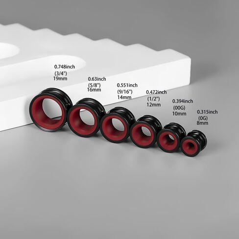 DOEARKO 2PCS Stainless Steel Ear Gauges Double Layer with Screw Closure 316L Steel Outer Ring & PLA Inner Ring Hypoallergenic Dual-Material Ear Plugs for Stretched Ears Lightweight & Breathable Design in Kuwait