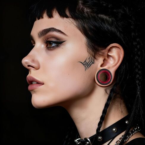 DOEARKO 2PCS Stainless Steel Ear Gauges Double Layer with Screw Closure 316L Steel Outer Ring & PLA Inner Ring Hypoallergenic Dual-Material Ear Plugs for Stretched Ears Lightweight & Breathable Design in Kuwait