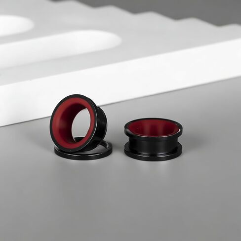 DOEARKO 2PCS Stainless Steel Ear Gauges Double Layer with Screw Closure 316L Steel Outer Ring & PLA Inner Ring Hypoallergenic Dual-Material Ear Plugs for Stretched Ears Lightweight & Breathable Design in Kuwait