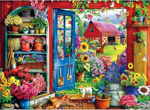 300 Pieces Puzzle for Adults | Colorful Flower Large Piece Puzzle | Recycled Cardboard Puzzles 300 Pieces | Challenging Game Home Decor Birthday Party Gift Toy for Adults Kids Seniors 20.5 * 15 inch in Saudi Arabia