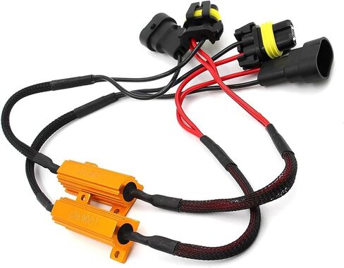 2 PCS 9006/HB4 LED Light Decoder, Fault Eliminator for Repairing LED Bulb Super Flash, 50 W Waterproof Plug and Play Load Resistor, Universal for Cars Bulb Modification Adapter (Black) in Kuwait