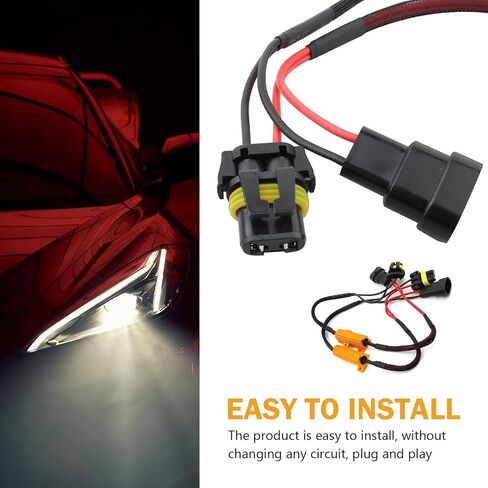 2 PCS 9006/HB4 LED Light Decoder, Fault Eliminator for Repairing LED Bulb Super Flash, 50 W Waterproof Plug and Play Load Resistor, Universal for Cars Bulb Modification Adapter (Black) in Kuwait