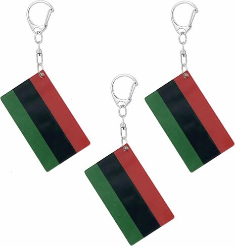 African American Flag Keychain African American Black Americans Flags Key Chains Men and Women Style - Double Sided Acrylic D Shape Chains Car Key chain Gifts Decoration (3 Pcs) in Kuwait