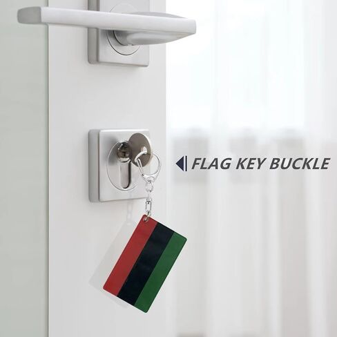 African American Flag Keychain African American Black Americans Flags Key Chains Men and Women Style - Double Sided Acrylic D Shape Chains Car Key chain Gifts Decoration (3 Pcs) in Kuwait