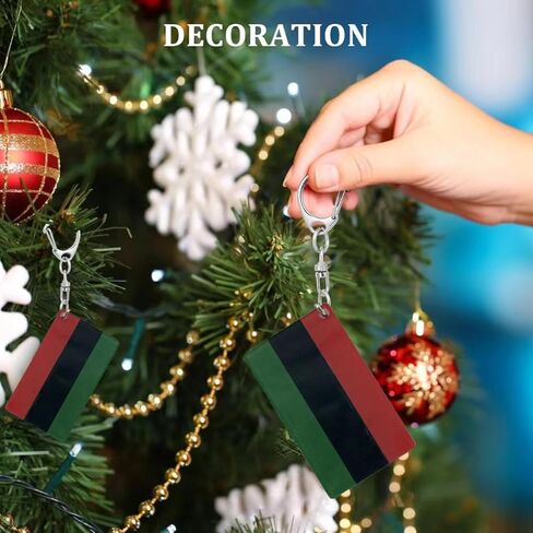 African American Flag Keychain African American Black Americans Flags Key Chains Men and Women Style - Double Sided Acrylic D Shape Chains Car Key chain Gifts Decoration (3 Pcs) in Kuwait