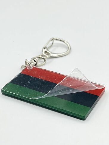 African American Flag Keychain African American Black Americans Flags Key Chains Men and Women Style - Double Sided Acrylic D Shape Chains Car Key chain Gifts Decoration (3 Pcs) in Kuwait