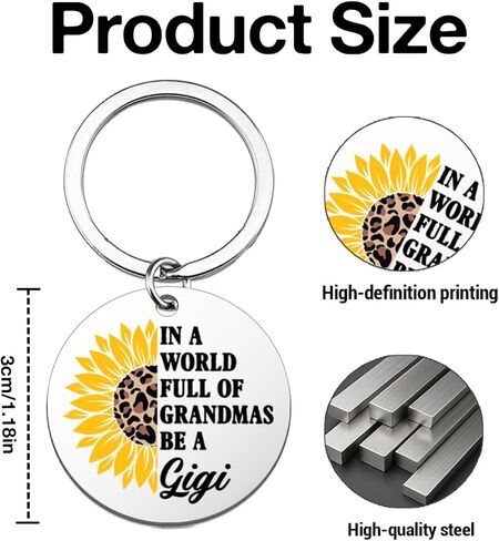 Gigi Gifts for Grandma, Be a Gigi Sunflower Keychain Gifts for Grandmother Grandma Christmas Birthday Mothers Day in Kuwait