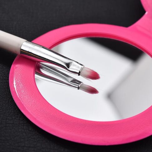 Portable Folding Leather Compact Mirror Keychain - Double-Sided Makeup Mirror Pendant, for Purse & On-the-Go Touch-Ups (pink) in Saudi Arabia