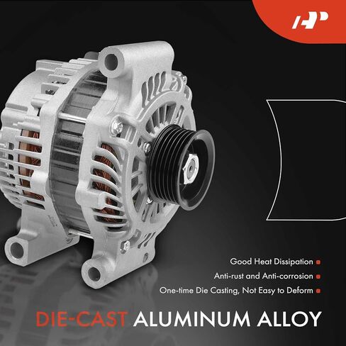 A-Premium Alternator Compatible with Ford Fusion 2006-2009 & Lincoln Zephyr 2006 & Mercury Milan 2006-2009, V6 3.0L, 12V 150A 6-Groove Pulley Clockwise, Replace# 6E5T10300BA in Saudi Arabia
