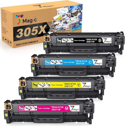 7Magic Compatible Toner Cartridge Replacement for HP 131X CF210X 131A CF210A HP Laserjet Pro 200 Color MFP M276nw M251nw M251n M276n Printer CF211A CF212A CF213A (Black Cyan Yellow Magenta, 4-Pack) in Kuwait