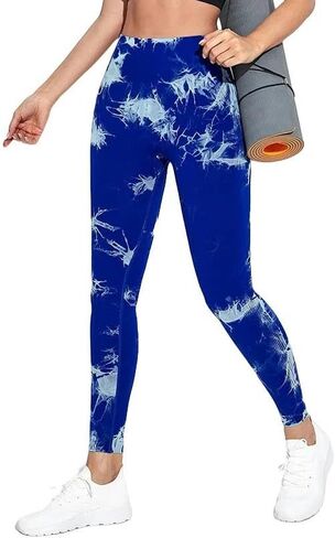 Yoga Pants Marbling Tie-Dye Yoga Pants Sports Leggings Women Running Fitness High Waist Seamless Gym Leggings in Saudi Arabia