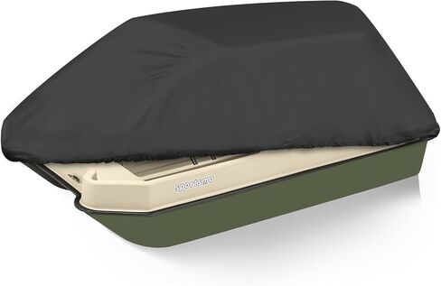 غطاء قارب بركة مقاوم للماء 900D يناسب قارب بركة البركة مقاس 8'-10'L وقارب صيد السمك، قماش عالي التحمل من الدرجة البحرية، أسود in Kuwait