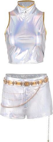 الفتيات تأثيري حلي المرأة زي قميص أبيض السراويل حزام الزي الموحد هالوين البدلة فتاة in Kuwait