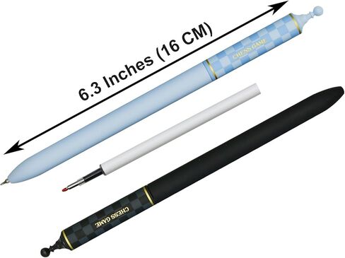 Maydahui 12 PCS Chess Game Rollerball Gel Pens Novelty Chess Board Print Pen Quick Drying CS Double Bead Black Ink for School Party Office in Saudi Arabia