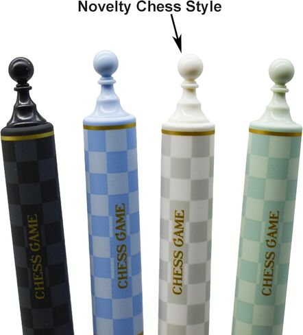 Maydahui 12 PCS Chess Game Rollerball Gel Pens Novelty Chess Board Print Pen Quick Drying CS Double Bead Black Ink for School Party Office in Saudi Arabia
