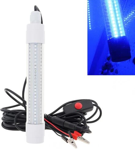 16W Underwater Fishing Light, DC 12-48V LED Submersible Fish Finder Light, Night Ice Fishing Attracting Light, with 5M Power Cord and Battery Clip in Kuwait