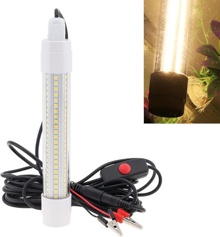 16W Underwater Fishing Light, DC 12-48V LED Submersible Fish Finder Light, Night Ice Fishing Attracting Light, with 5M Power Cord and Battery Clip in Kuwait