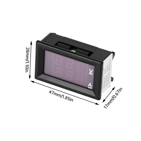 DC 4.5-100V Digital Volt Amp Voltmeter, 0-50A Digital Voltmeter,12V 24V 0.28" Dual LED Ammeter Multimeter Panel, Current Meter Volt Tester with 50A 75mV Shunt(Red&Blue) in Kuwait