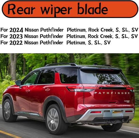 Rear wiper blade For Nissan Pathfinder 2022 2023 2024 S SL SV Platinum Rock Creek Rear back windshield wiper blade in Saudi Arabia