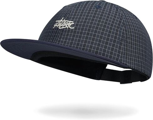 قبعة بيسبول ذات حافة مسطحة من CLAPE، قبعة ذات لون مربعات Snapback، قبعة خفيفة الوزن قابلة للتنفس مع مقاس قابل للتعديل in Saudi Arabia