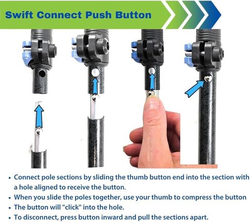 أقطاب المشي للسفر من York Nordic Motivator لتحقيق التوازن وإعادة التأهيل - مقابض ثبات حاصلة على براءة اختراع - خفيفة الوزن وقابلة للتعديل وقابلة للطي وتتضمن أقدام قابلة للفصل وحقيبة سفر in Kuwait