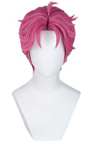 Mens Cosplay Wig Anime Short Straight Wig Synthetic Hair for Halloween Costume Outfits Accessory Party (Hot Pink, Short, Straight) in Saudi Arabia