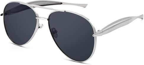 نظارات شمسية ريترو أفياتور للنساء والرجال - نظارات شمسية أفياتور كبيرة الحجم من السبعينيات العصرية باللون الذهبي المعدني in Kuwait