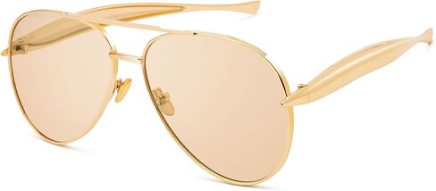 Retro Aviator Sunglasses for Women Men - Oversized 70s Vintage Trendy Gold Metal Avaitors Sun Glasses in Saudi Arabia