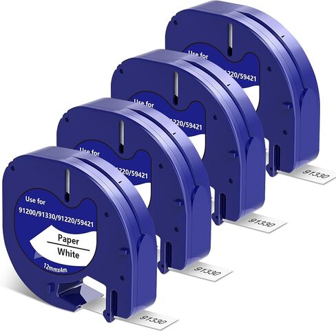 6-Pack Paper White Tape Replace for DYMO Label Maker Refills 91330, Compatible with Dymo Letratag Refills 1/2 x 13 Paper Label for Dymo LetraTag LT-100T LT-100H in Kuwait