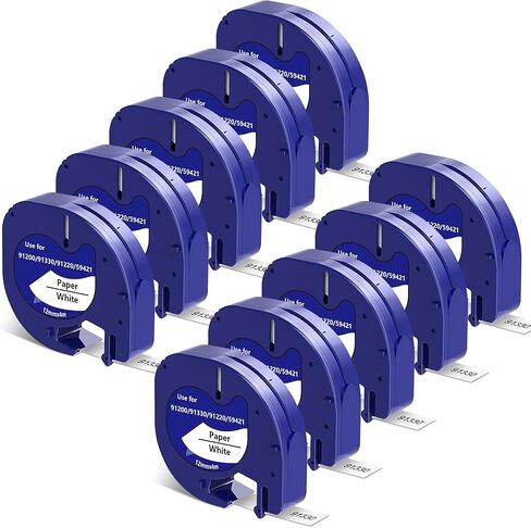 6-Pack Paper White Tape Replace for DYMO Label Maker Refills 91330, Compatible with Dymo Letratag Refills 1/2 x 13 Paper Label for Dymo LetraTag LT-100T LT-100H in Kuwait