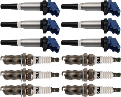 TRQ Ignition Coil and Spark Plug Kit 12 Piece Iridium Spark Plugs Compatible with 2010-2013 BMW 128i 2010-2013 328i 2010-2013 328xi 2010-2011 528i 2010 528xi 2010-2012 X3 2010 X5 2010-2011 Z4 in Saudi Arabia