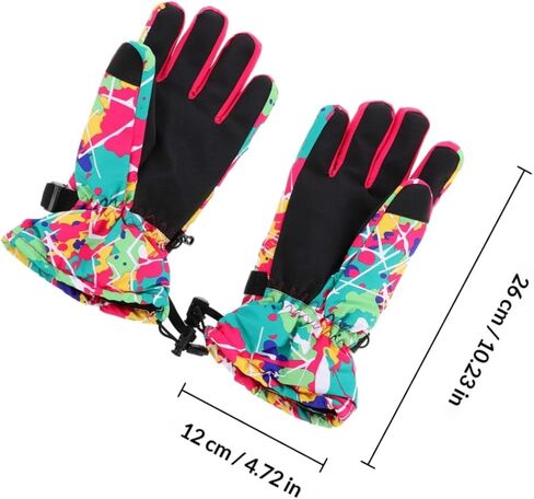 Waterproof Skiing Gloves for Women Pink Warm Outdoor Winter Gloves with Anti-Slip Sturdy Material for Skiing and Cold Weather Activities in Saudi Arabia