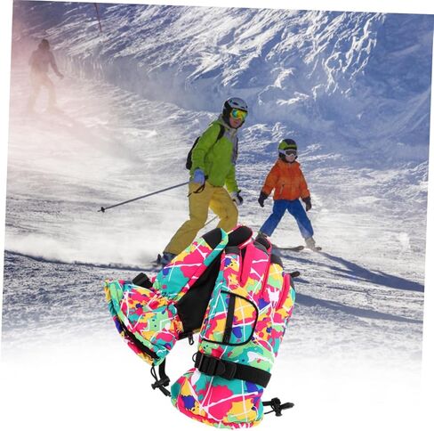 Waterproof Skiing Gloves for Women Pink Warm Outdoor Winter Gloves with Anti-Slip Sturdy Material for Skiing and Cold Weather Activities in Saudi Arabia