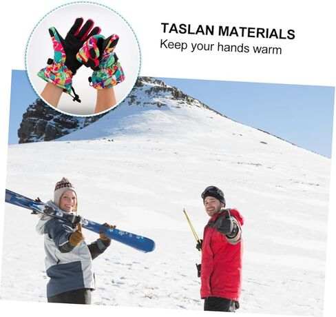 Waterproof Skiing Gloves for Women Pink Warm Outdoor Winter Gloves with Anti-Slip Sturdy Material for Skiing and Cold Weather Activities in Saudi Arabia
