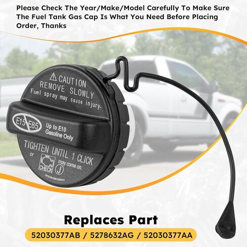 Fuel Cap, Gas Cap - Compatible with 2005-2016 Toyota Highlander, Camry, RAV4, Corolla, Sienna, Tacoma, 4Runner, Tundra/Lexus RX350, ES350, IS250, GX460, LS460, 77300-06040/7730006040 in Saudi Arabia
