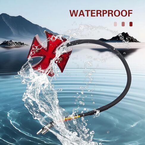 1 PC Motorcycle Brake Light, LED Cross Rear Tail Light, Watarproof Retro Cruiser Lamp Assemblies, Fit for Motorcycle, Dirt Bikes, ATVs, and UTVs(Red) in Kuwait