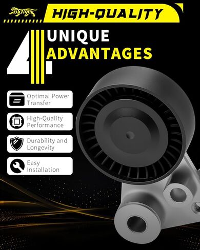 Oktiger Belt Tensioner Assembly with Pulley Fit for Hyundai Azera Santa Fe Entourage Veracruz,Fit for Kia Amanti Cadenza Sedona Sorento 2006-2018, OE# 41900436443, 252813C100,39104 in Kuwait