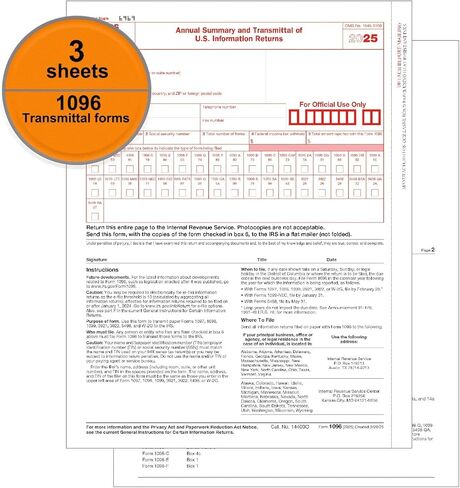 1099 NEC Forms 2024 with Envelopes,4 Part Tax Forms Kit,25 Vendor Kit of Laser Forms Compatible with QuickBooks and Accounting Software in Kuwait