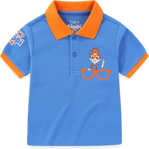 Blippi Boys Short Sleeve Polo Shirt for Toddler and Big Kids in Saudi Arabia