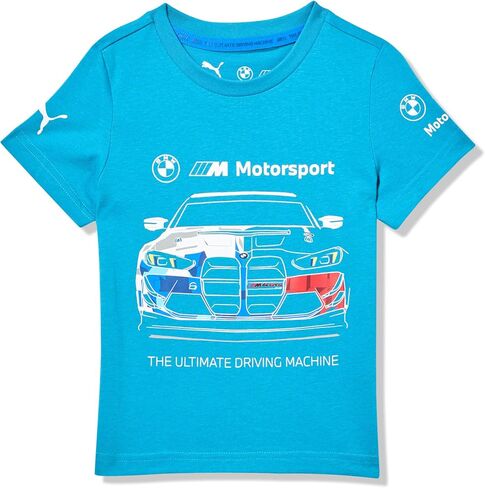 PUMA Unisex-Child BMW M Motorsport Graphic T-Shirt, Tropical Blue Car AH25, Big Kid Small in Saudi Arabia