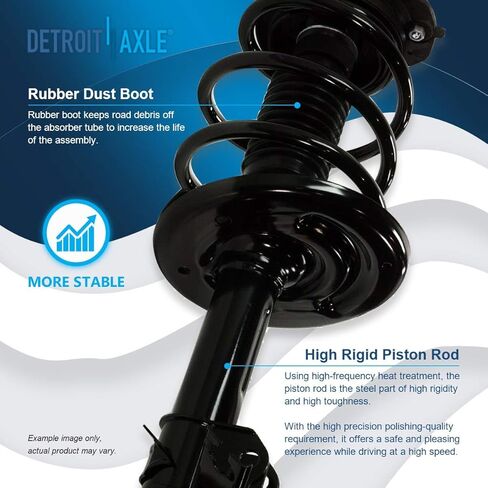Detroit Axle - Front Left Strut for 2009-2014 Nissan Maxima, Complete Strut with Coil Spring Assembly 2010 2011 2012 2013 Replacement in Saudi Arabia