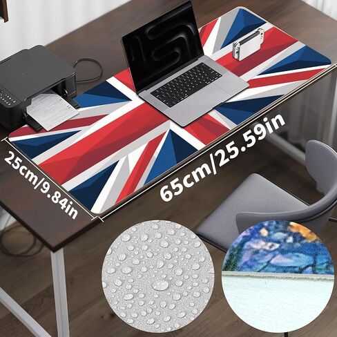 Leather National Flag Desk Pad, Colorful Art Mouse Pad Large Computer Keyboard Gaming Mousepad Waterproof Desktop Protector & Cover, Decorative PU Leather Laptop Mouse Mat Decor 10 x 25.6 inch C99 in Saudi Arabia