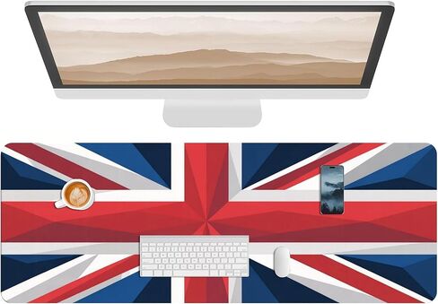 Leather National Flag Desk Pad, Colorful Art Mouse Pad Large Computer Keyboard Gaming Mousepad Waterproof Desktop Protector & Cover, Decorative PU Leather Laptop Mouse Mat Decor 10 x 25.6 inch C99 in Saudi Arabia