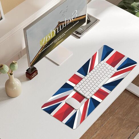 Leather National Flag Desk Pad, Colorful Art Mouse Pad Large Computer Keyboard Gaming Mousepad Waterproof Desktop Protector & Cover, Decorative PU Leather Laptop Mouse Mat Decor 10 x 25.6 inch C99 in Saudi Arabia