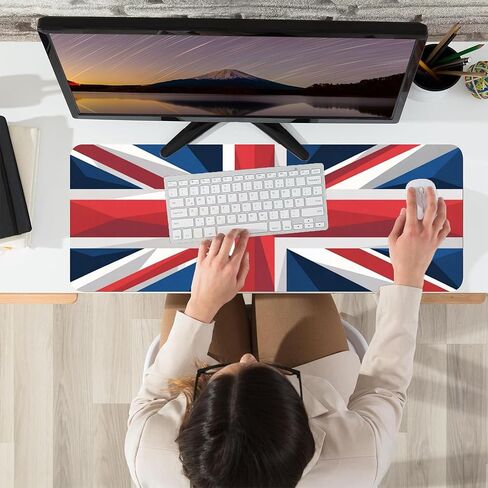 Leather National Flag Desk Pad, Colorful Art Mouse Pad Large Computer Keyboard Gaming Mousepad Waterproof Desktop Protector & Cover, Decorative PU Leather Laptop Mouse Mat Decor 10 x 25.6 inch C99 in Saudi Arabia