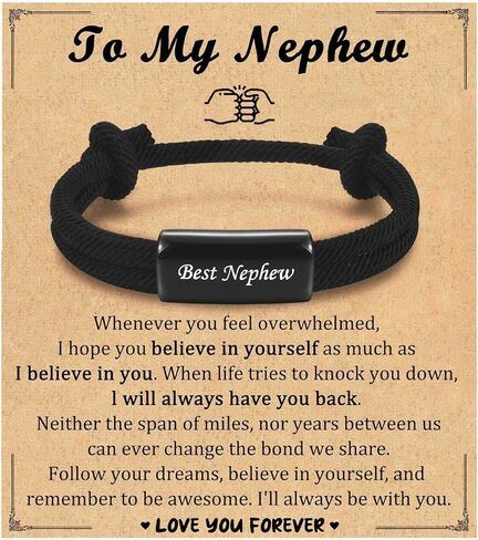 Leyung to My Boys Bracelet Gifts for Best Son Brother Grandson Nephew, Birthday Graduation Christmas Easter Valentines Day Back to School Gifts for Teen Boys Men in Kuwait