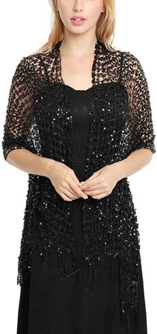 Bridal Wedding Sequin Shawl Women Luxury Party Wrap Lady Shiny Glitter Stole Singer Club in Saudi Arabia